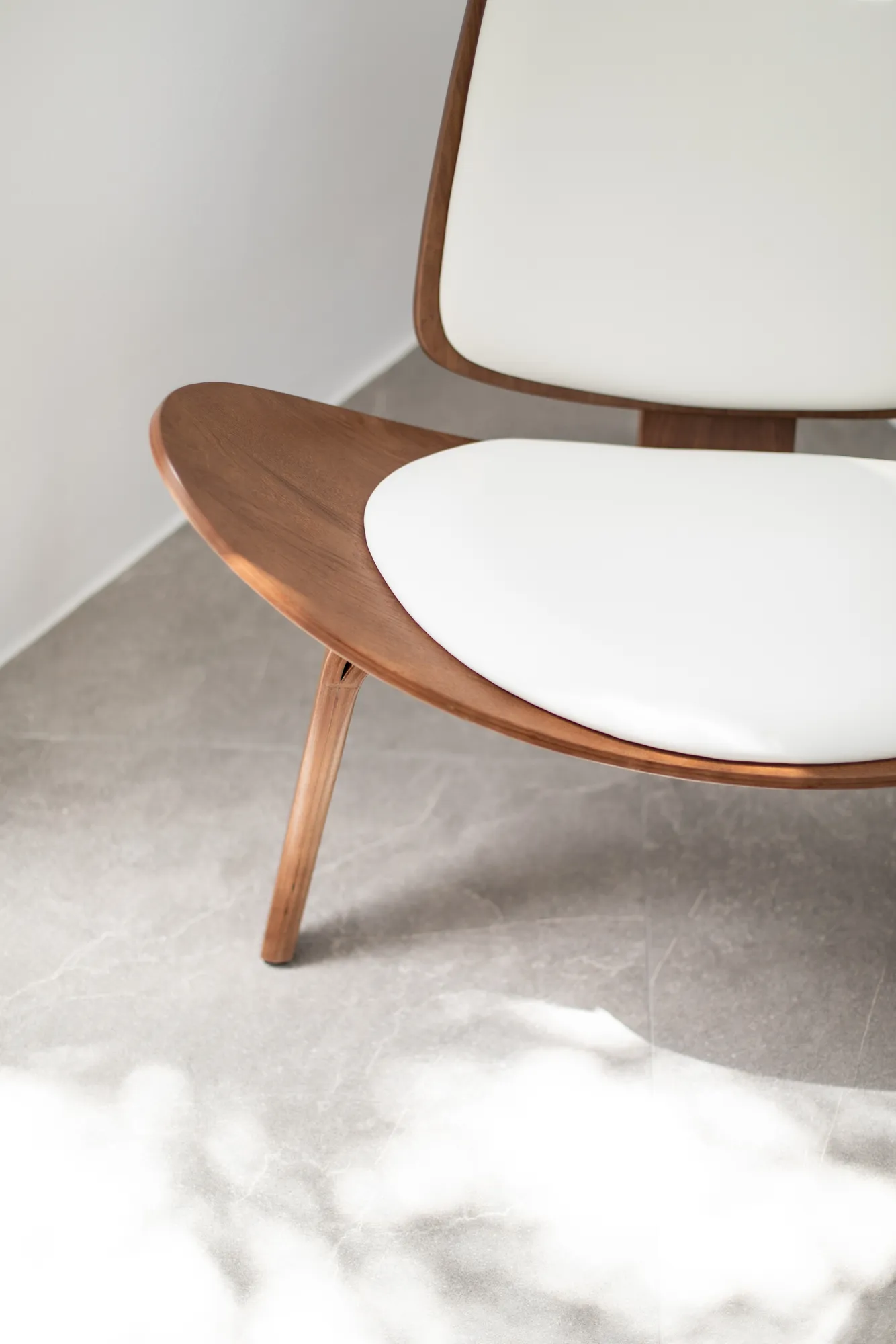Shell chair detail in the sunlight